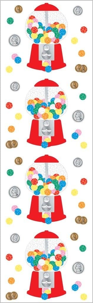 Mrs. Grossman's Strip of Sparkle Gumball Machine Stickers, -- ANB Baby