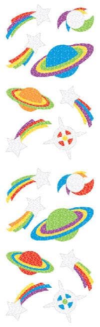 Mrs Grossman's Strip of Sparkle Space Stickers, -- ANB Baby